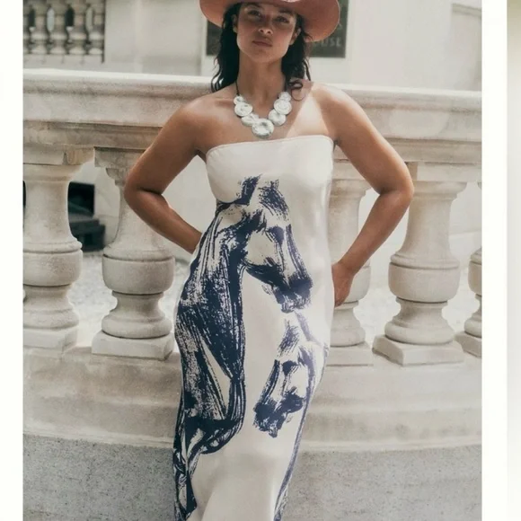 NWOT Anthropologie Conditions Apply Chloe Horse Print Dress - Picture 2 of 5